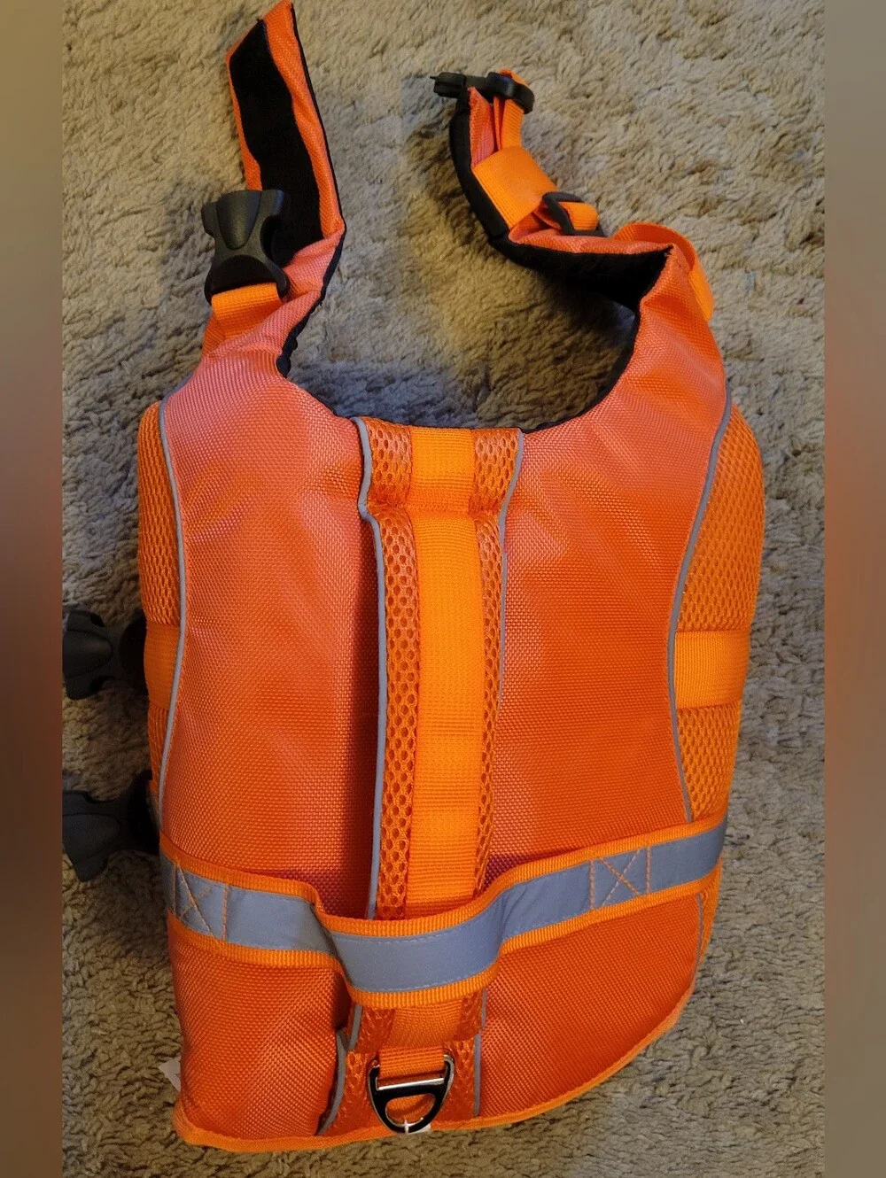 High-Visibility Orange Pet Life Vest With Handle